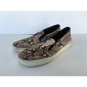 Michael Kors Sneakers Size 8.5 Kyle Slip On Natural Embossed Printed Snake
